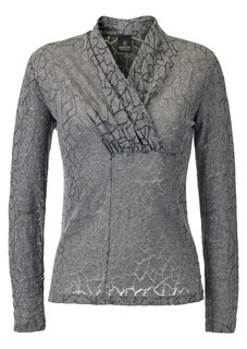 Ausbrenner-Shirt im Wickel-Look mit langen Ärmeln thumbnail 2