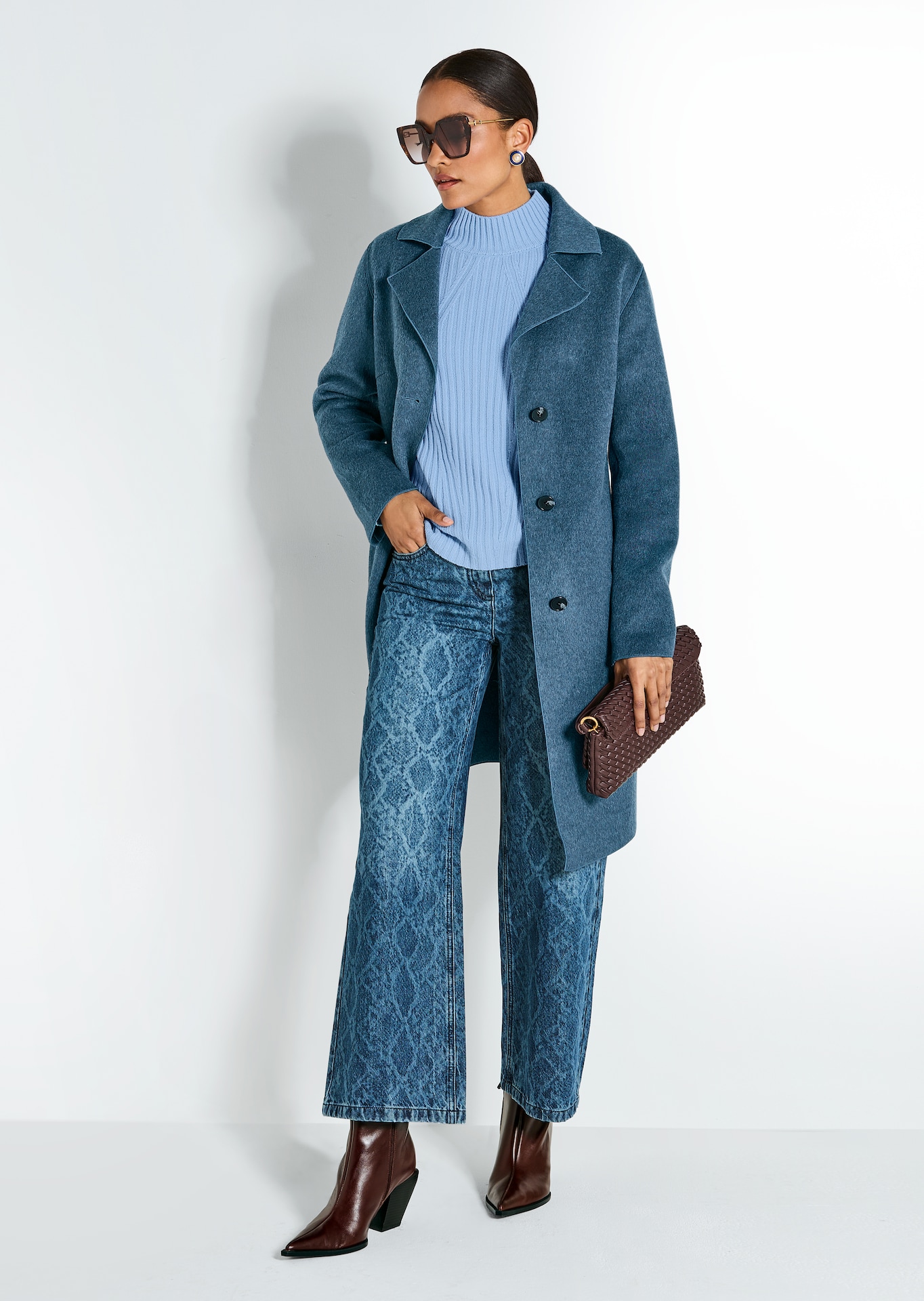Wide Leg jeans met all-overprint