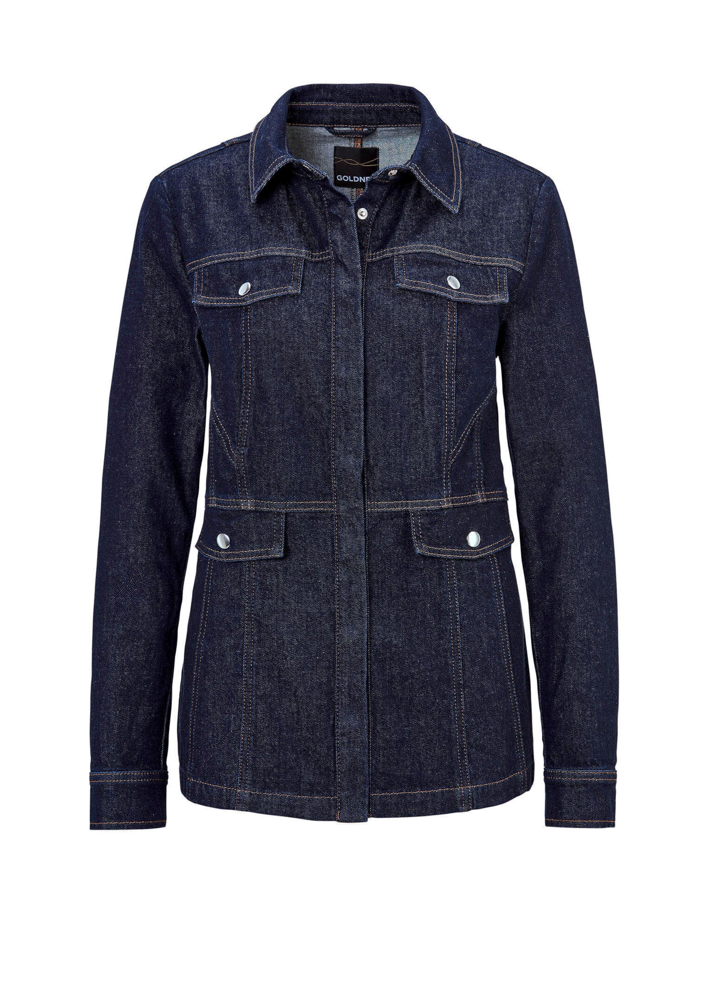 Jeansjasje met sportieve details
