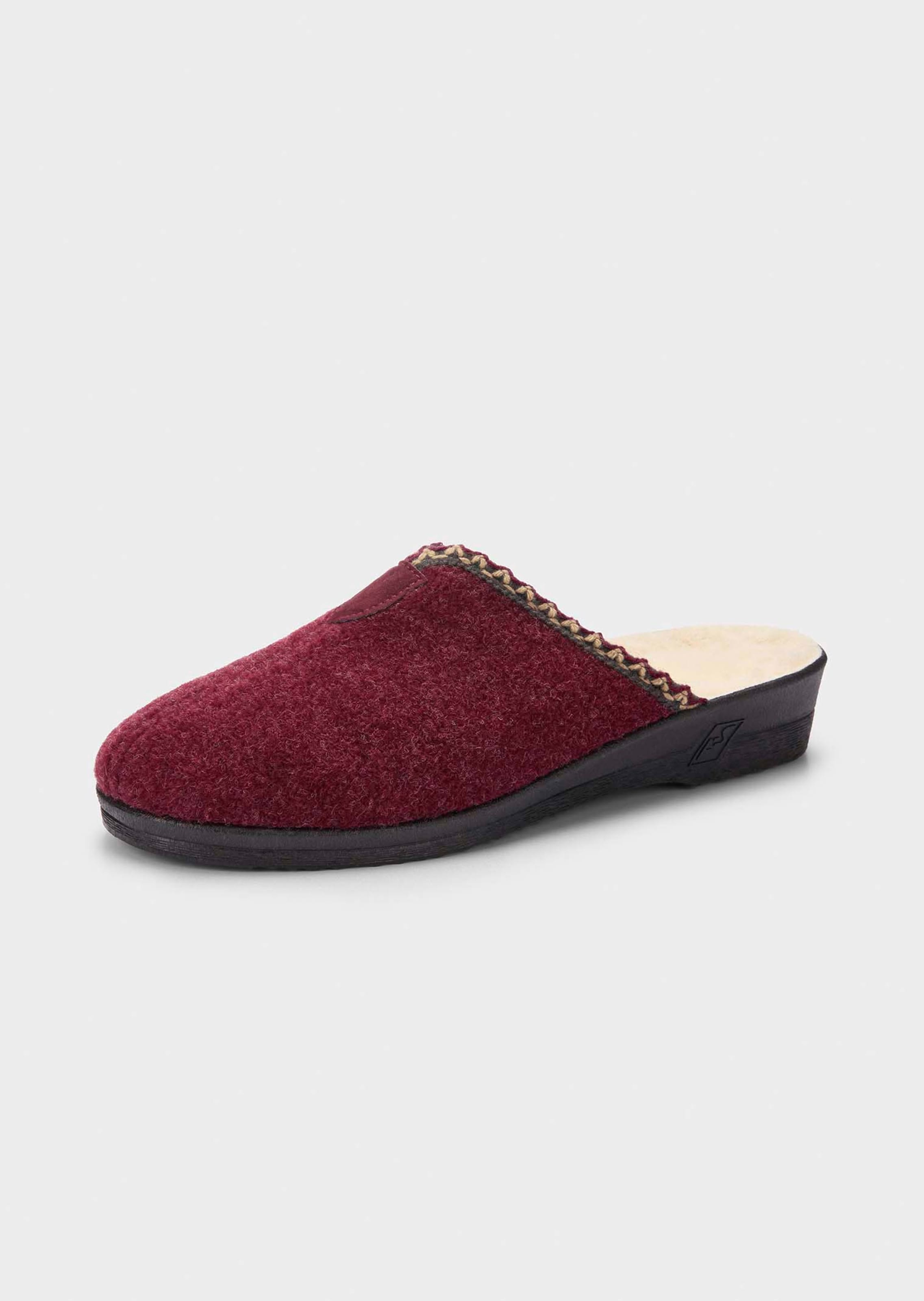 Vilten pantoffels met scheerwol