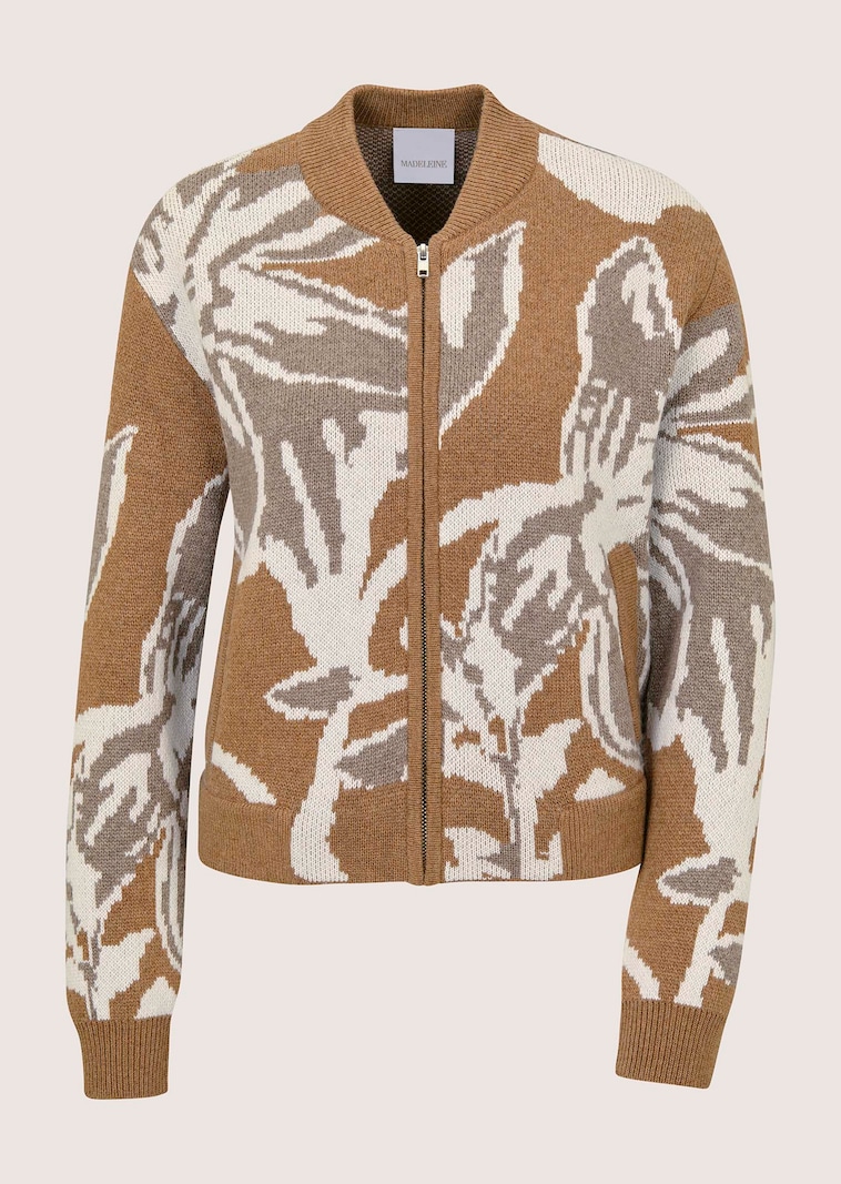 Tricot blouson met jacquard bloemendessin