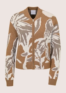 Tricot blouson met jacquard bloemendessin thumbnail 7