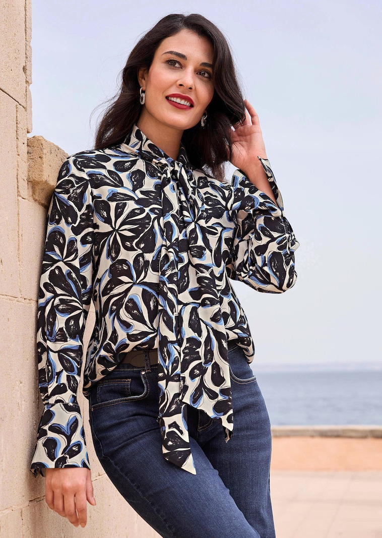 Bluse mit Ärmel-Volants