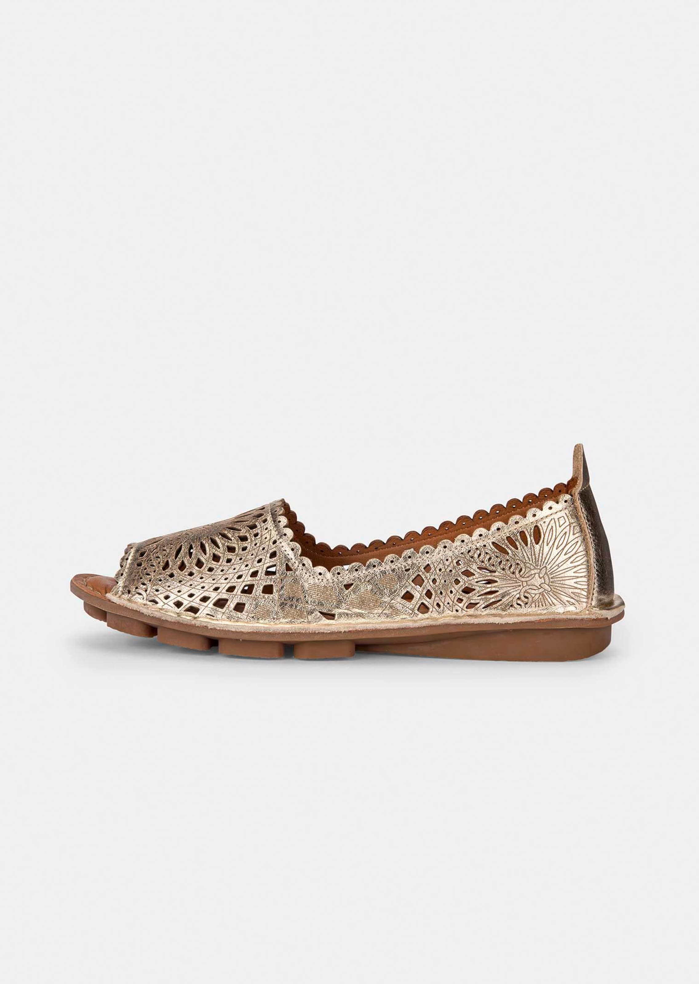 Peeptoe-Ballerina aus Leder