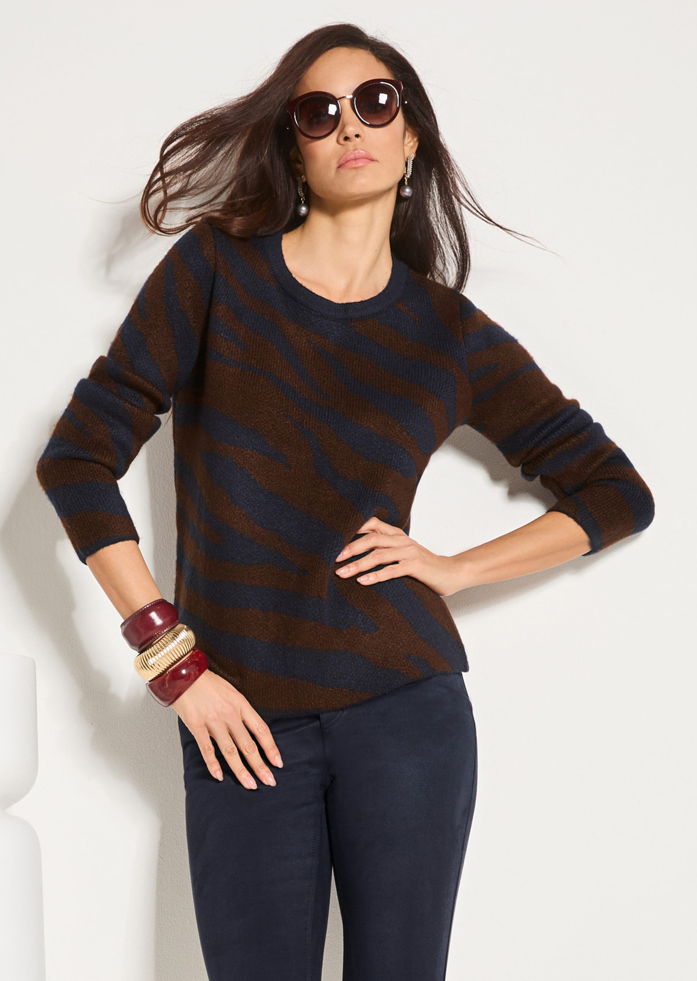 Pullover mit modischem Zebra-Muster