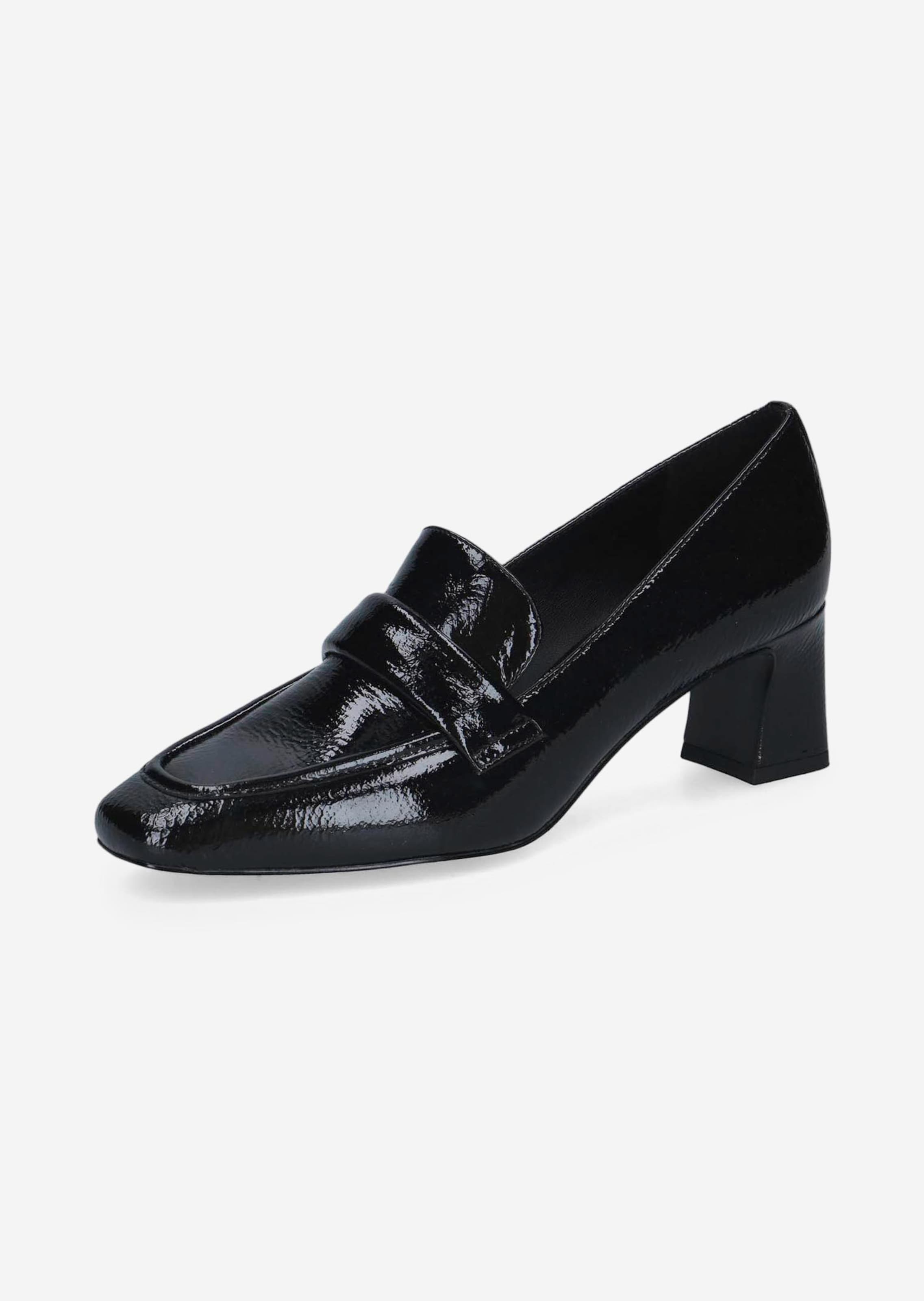 Leren pumps met blokhak