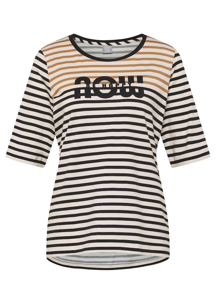 Ringelshirt mit Glitzer-Schriftzug