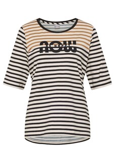 T-shirt à rayures avec inscription scintillante thumbnail 6