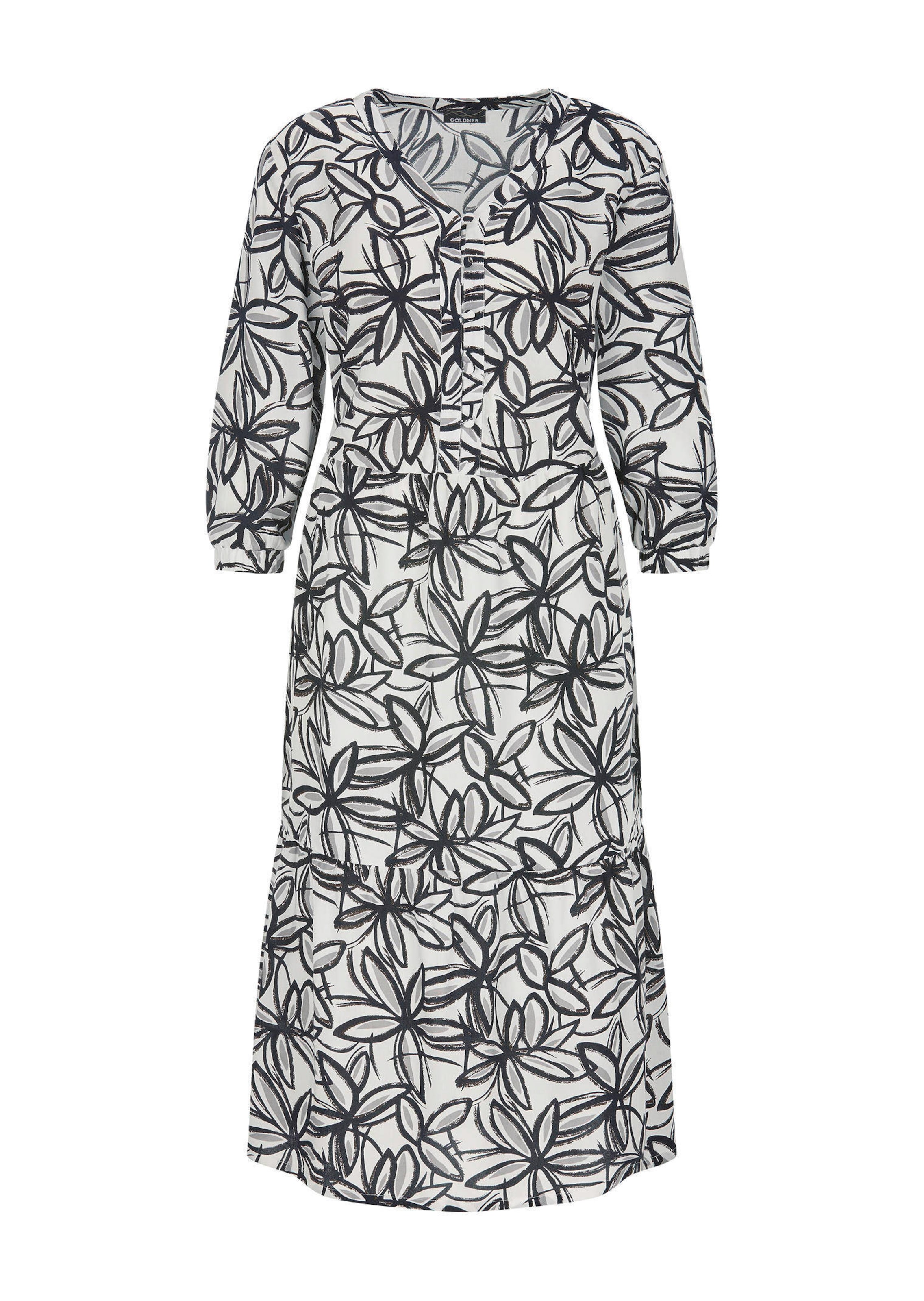 Viskose-Kleid mit V-Ausschnitt