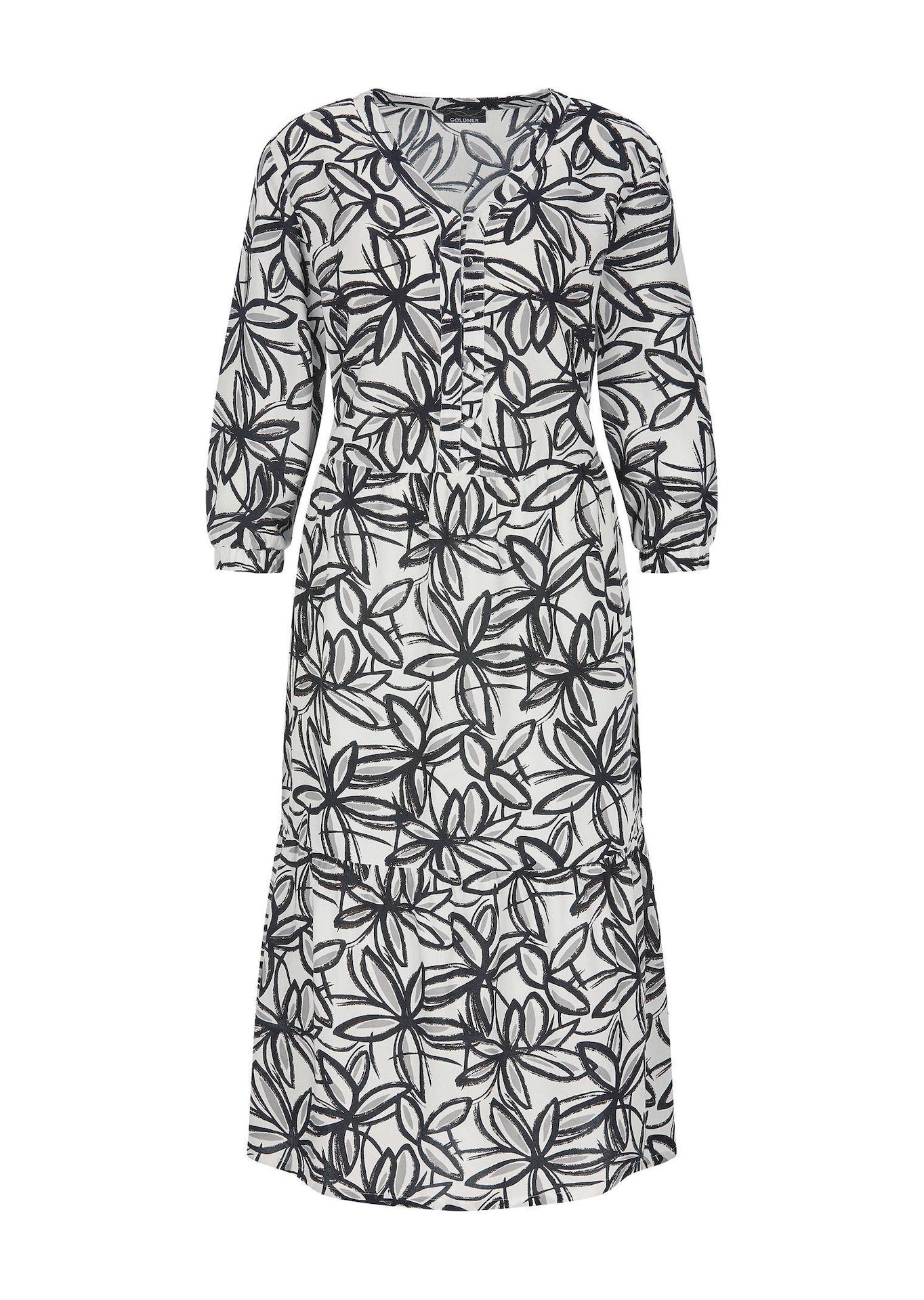 Viskose-Kleid mit V-Ausschnitt