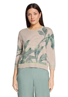 Pull en tricot fin avec imprimé de feuilles thumbnail 7