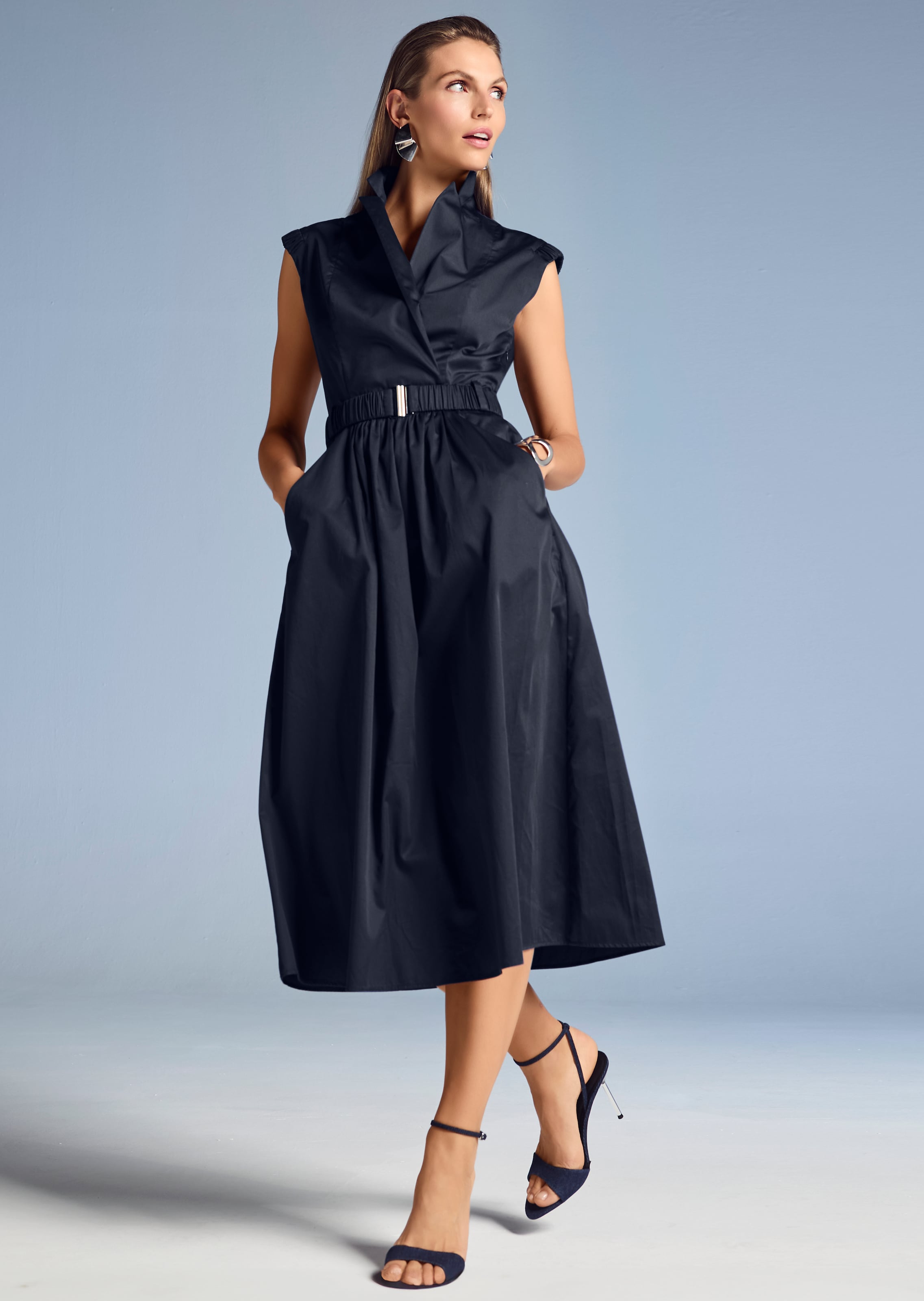 Sleeveless summer dress with gathers