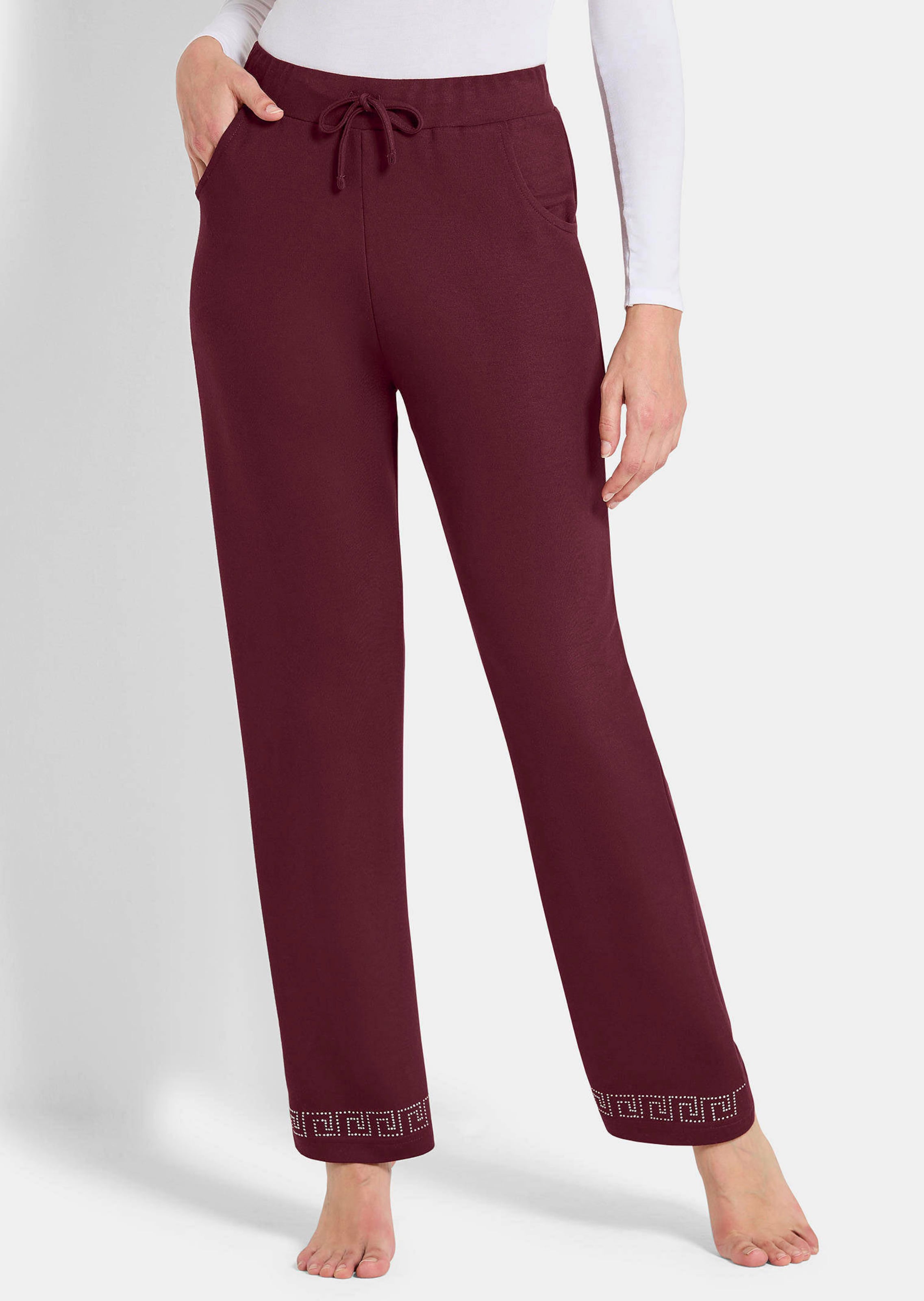 Pantalon de détente avec rivets pailletés