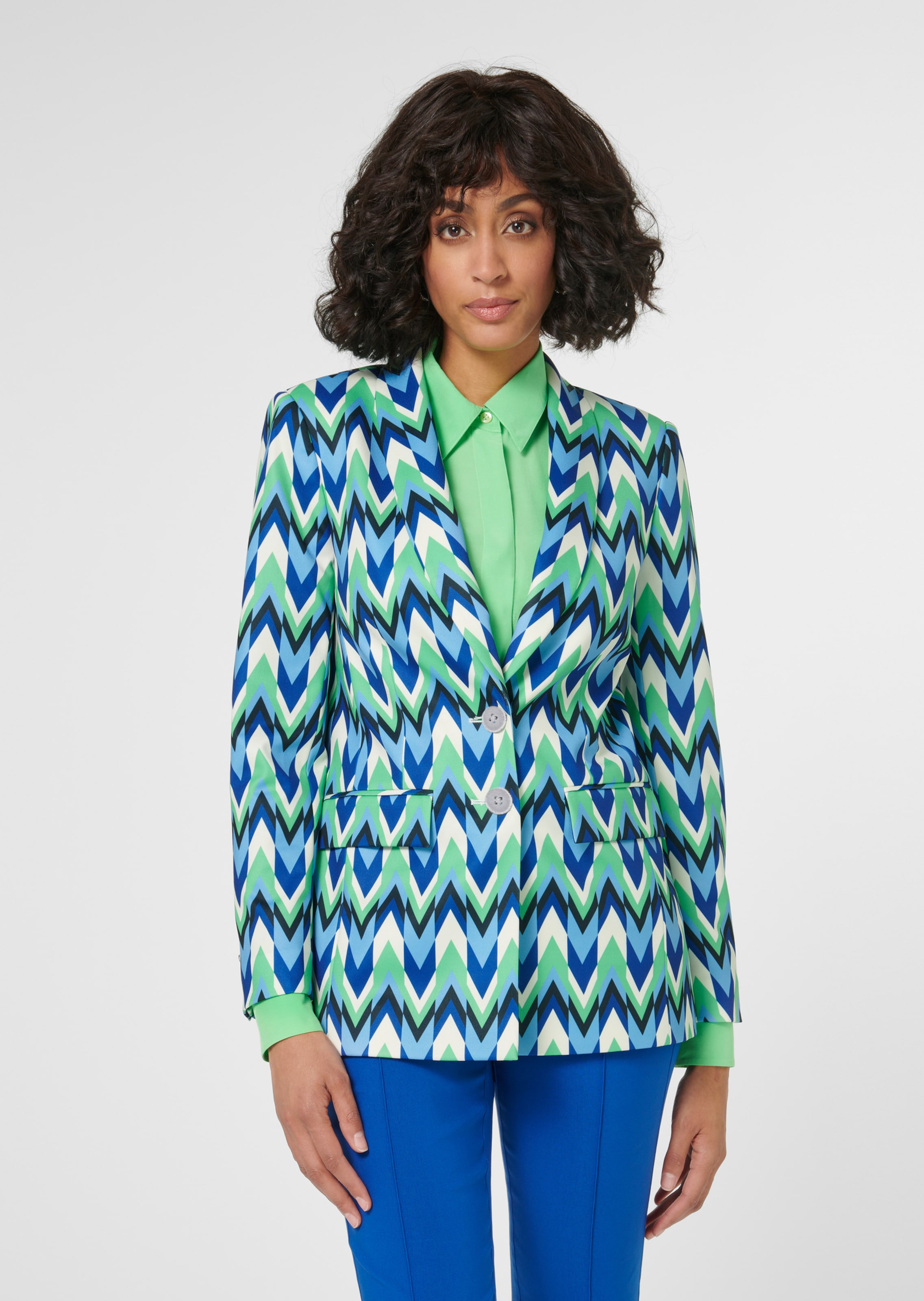 Bedruckter Blazer mit Schalkragen