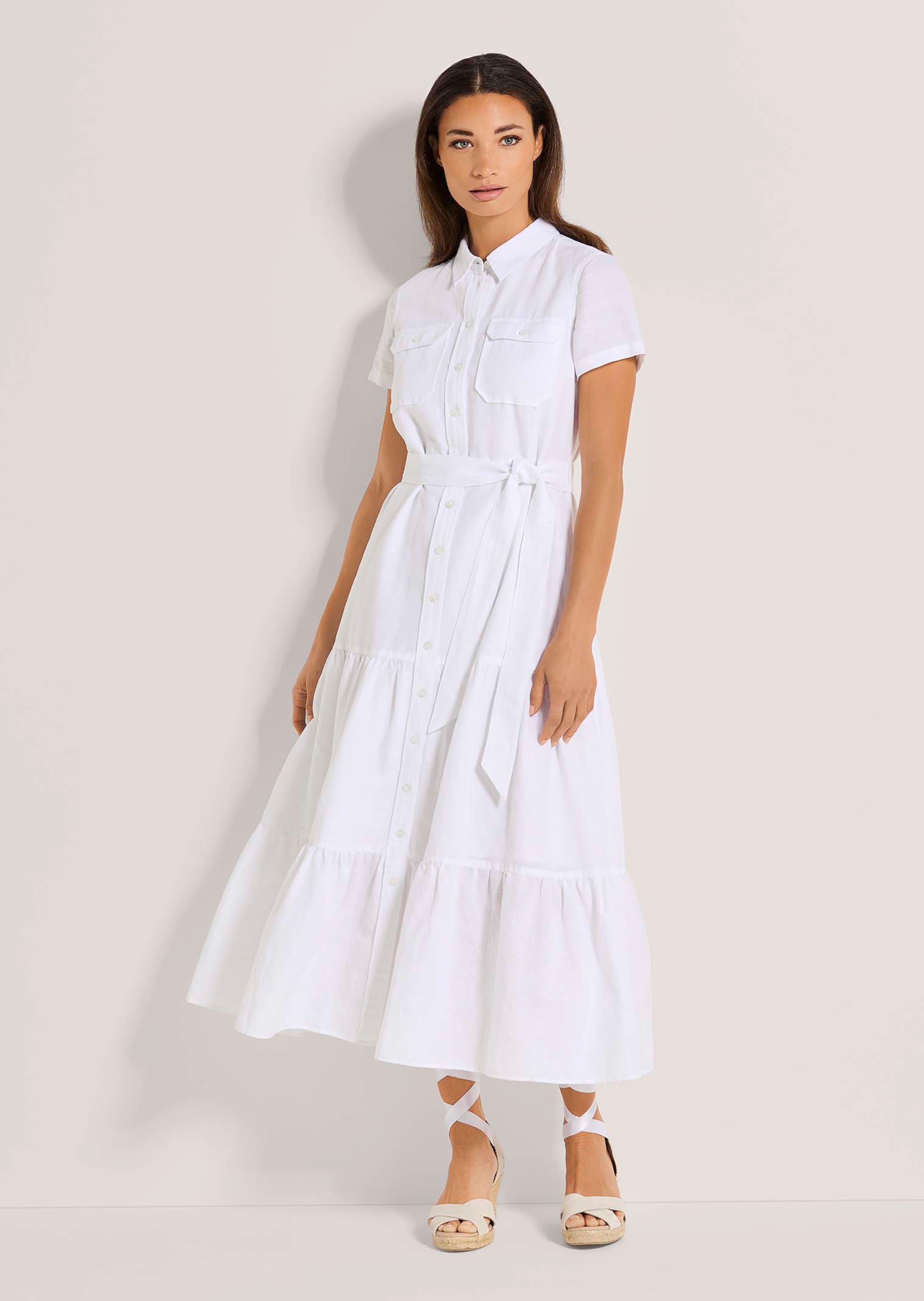 Hemdblusenkleid mit kurzen Ärmeln