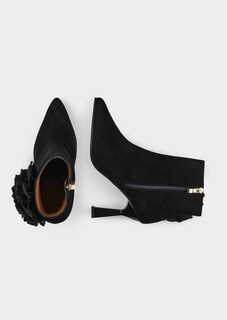 Wildleder-Stiefelette mit opulenter Blüte thumbnail 2