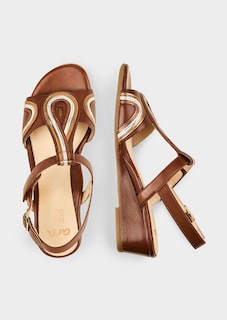 Sandalen van leer met sleehak thumbnail 2