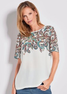 Blusenshirt mit platziertem Paisley-Muster thumbnail 7