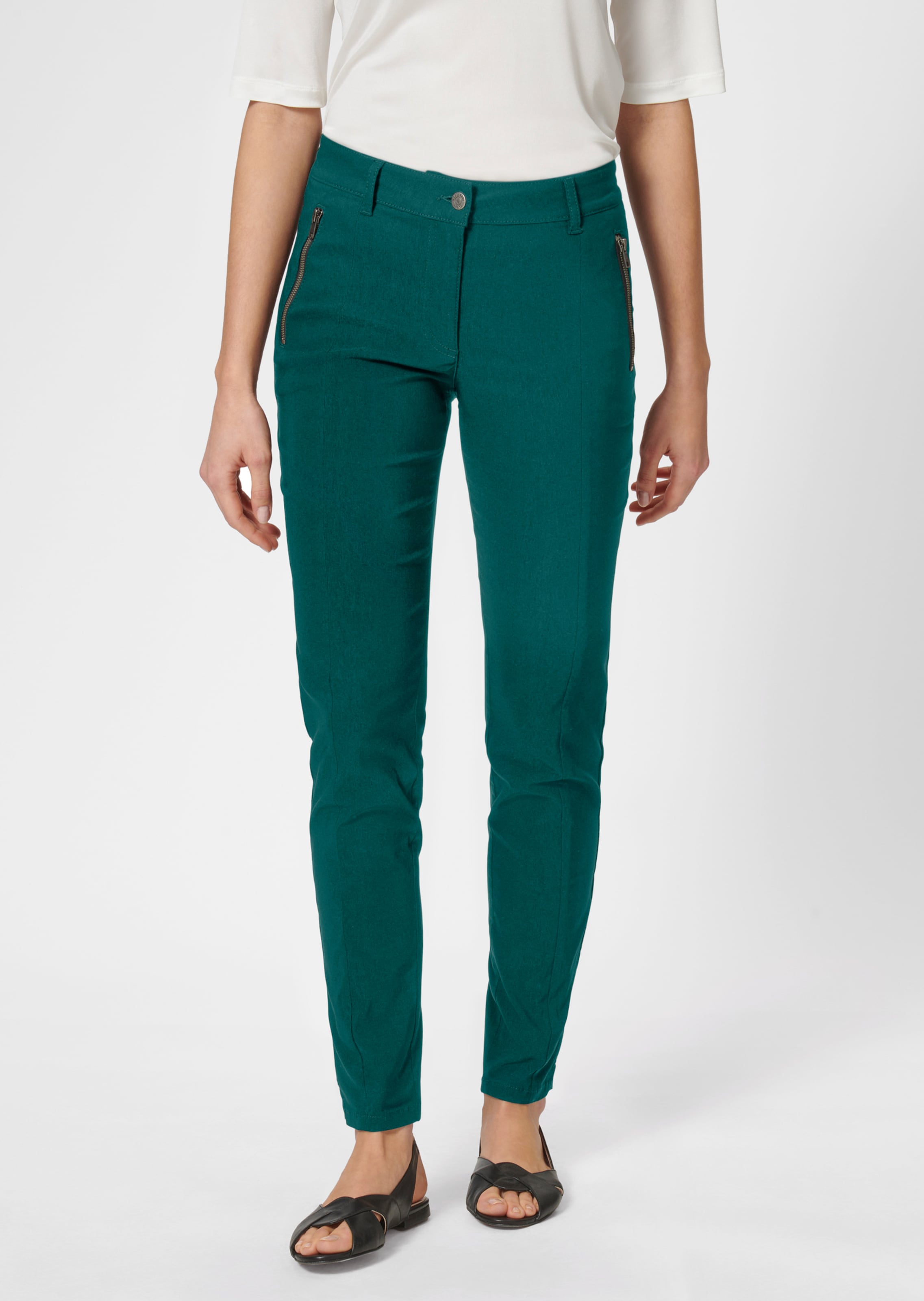 Skinny fit trousers with zip pockets
