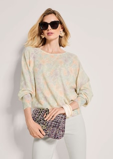 Kaschmirpullover mit pastelligem Blütenprint thumbnail 5