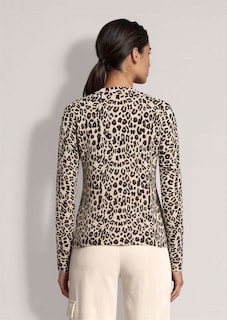 Tricot jasje met luipaardprint en V-hals thumbnail 4
