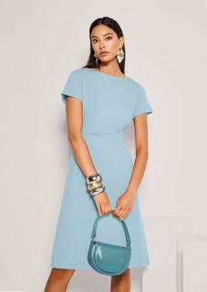 Robe fourreau avec encolure bateau et manches courtes thumbnail 5
