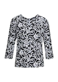 Jersey-Shirt mit Ornament-Rankenmuster thumbnail 6