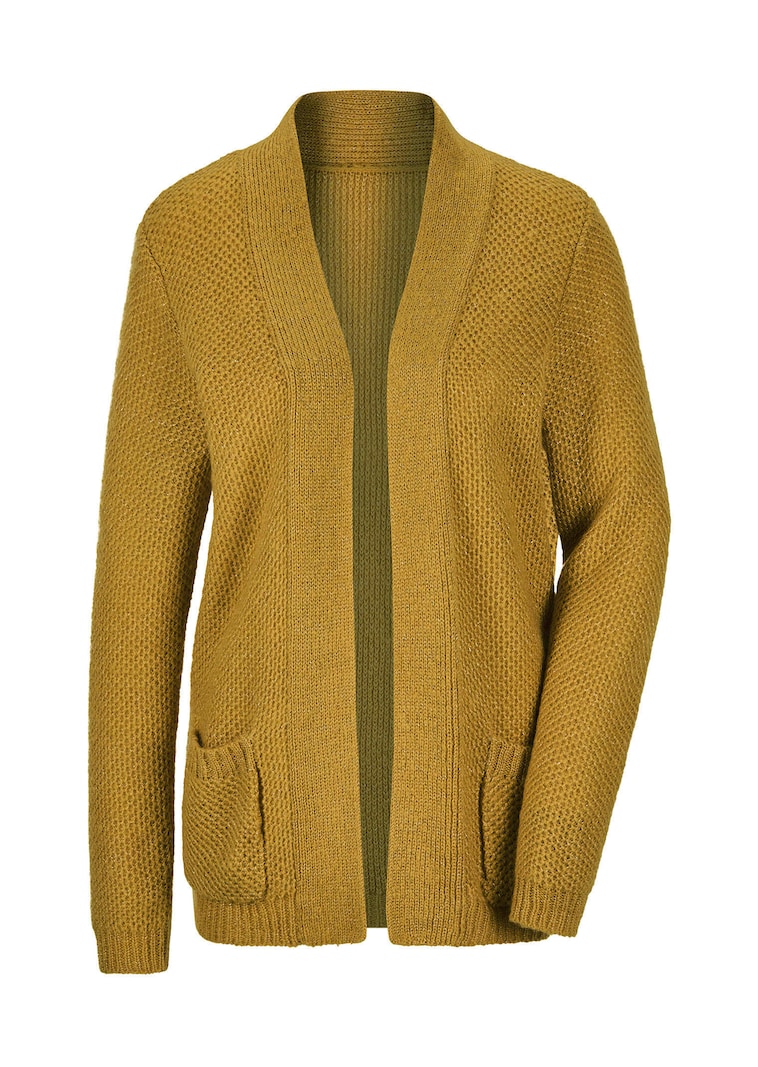 Flauschige Strickjacke in Cardigan-Form