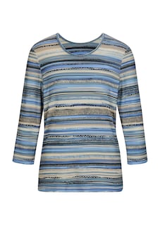 Viskoseshirt mit Streifen im Ethno-Look thumbnail 6