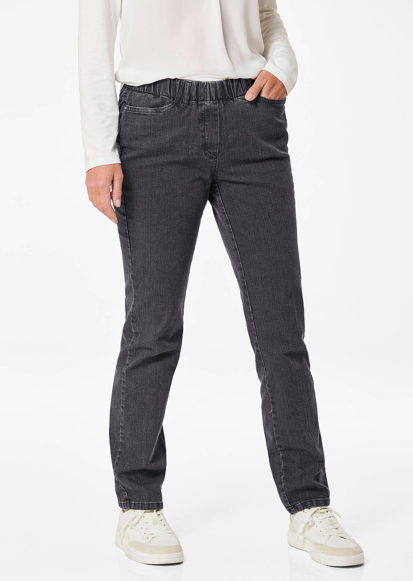 Klassieke jeans CARLA met elastische tailleband