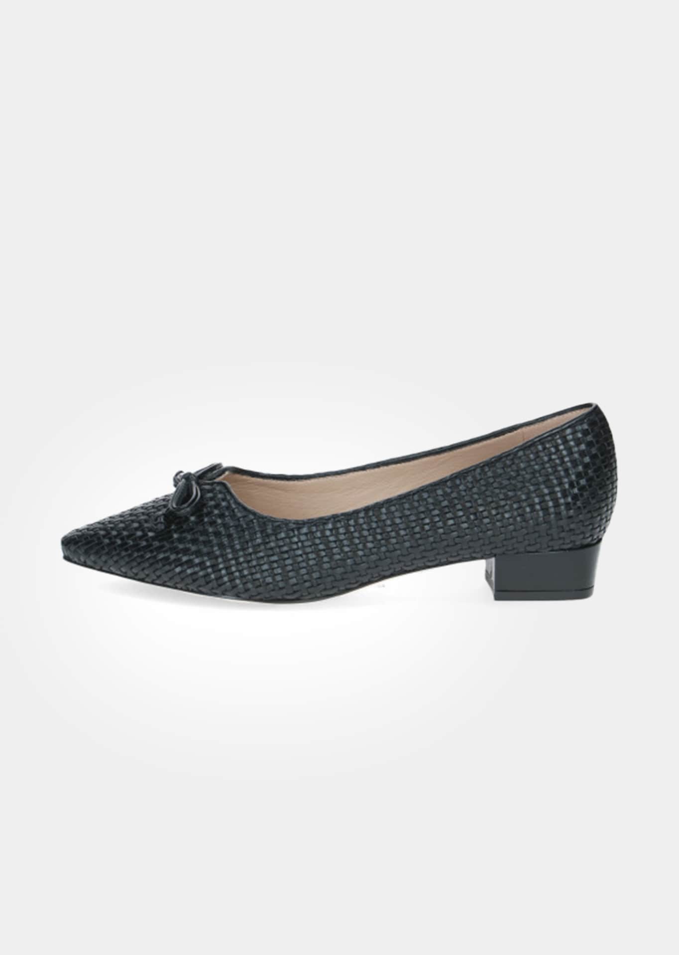 Escarpins en cuir à effet tressé avec talon bloc