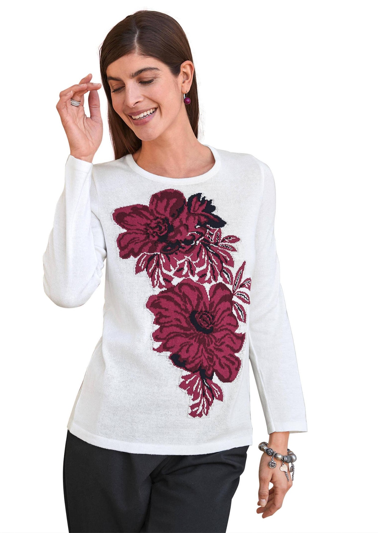 Aufwendig gearbeiteter Intarsienpullover