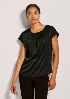 Kurze Satin-Bluse in trendstarker A-Linie thumbnail 2