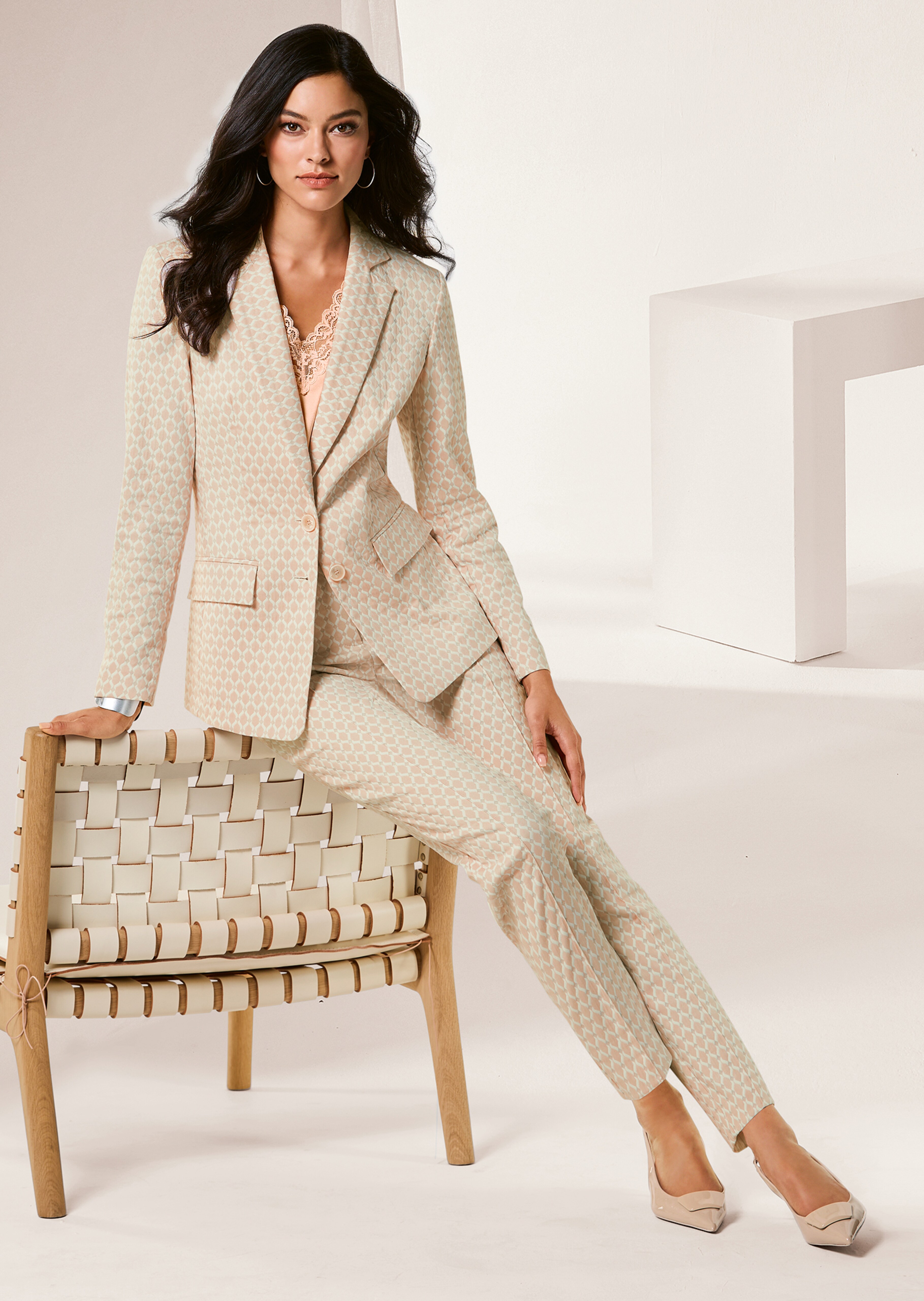 Langer Jacquard-Blazer