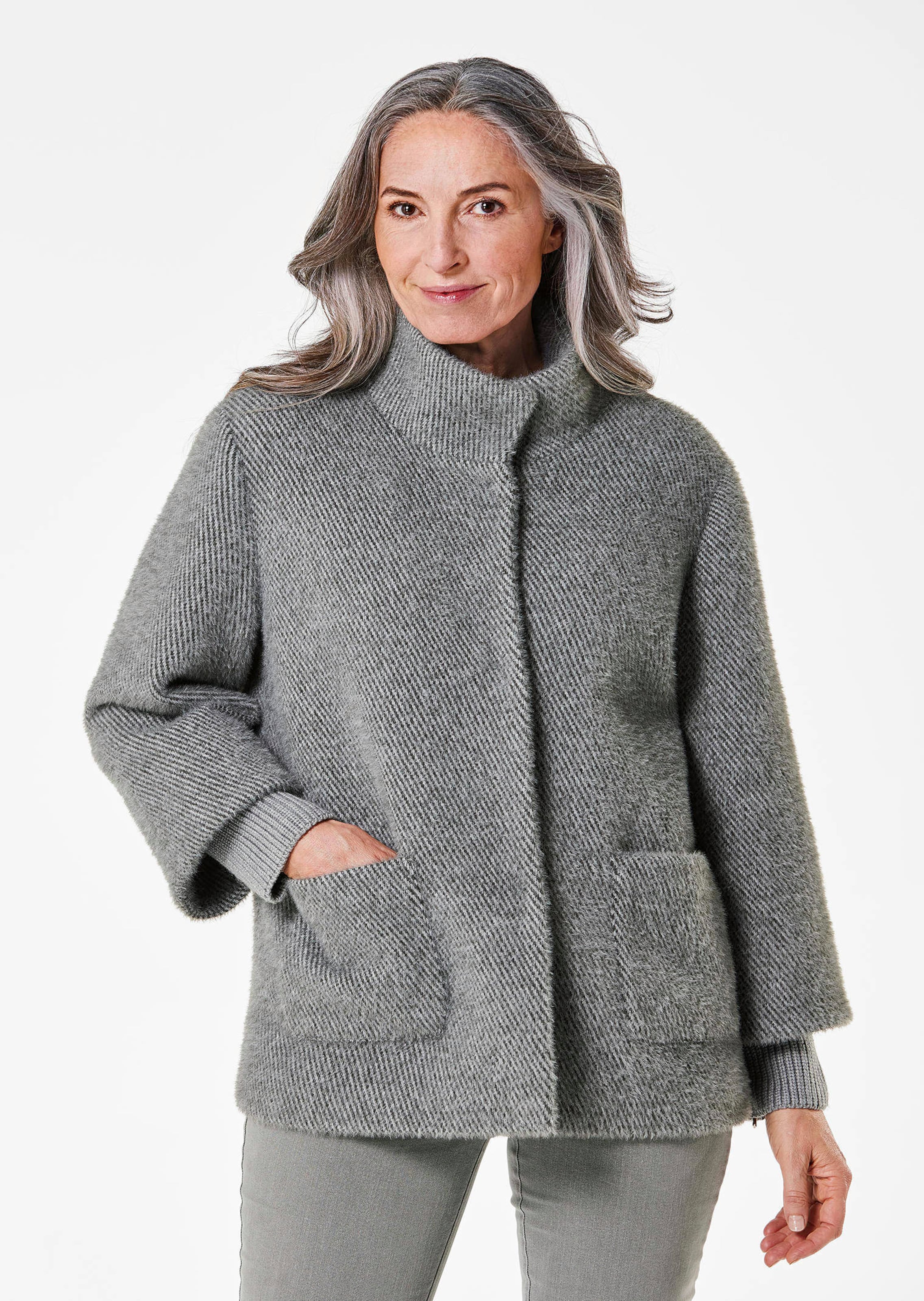 Veste tendance avec finitions en tricot
