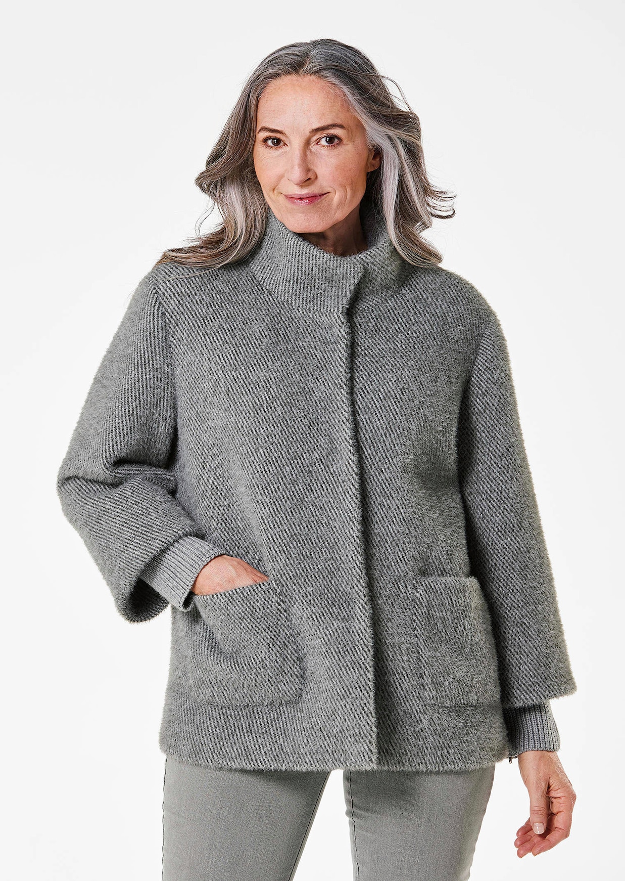 Modische Jacke mit Strickbündchen
