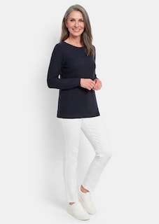 Feiner Strickpullover mit U-Boot-Ausschnitt thumbnail 2