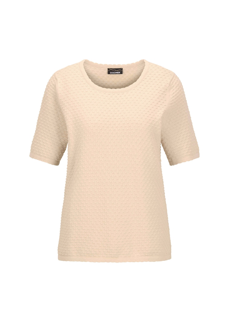 Halbarm-Pullover mit Pünktchenmuster