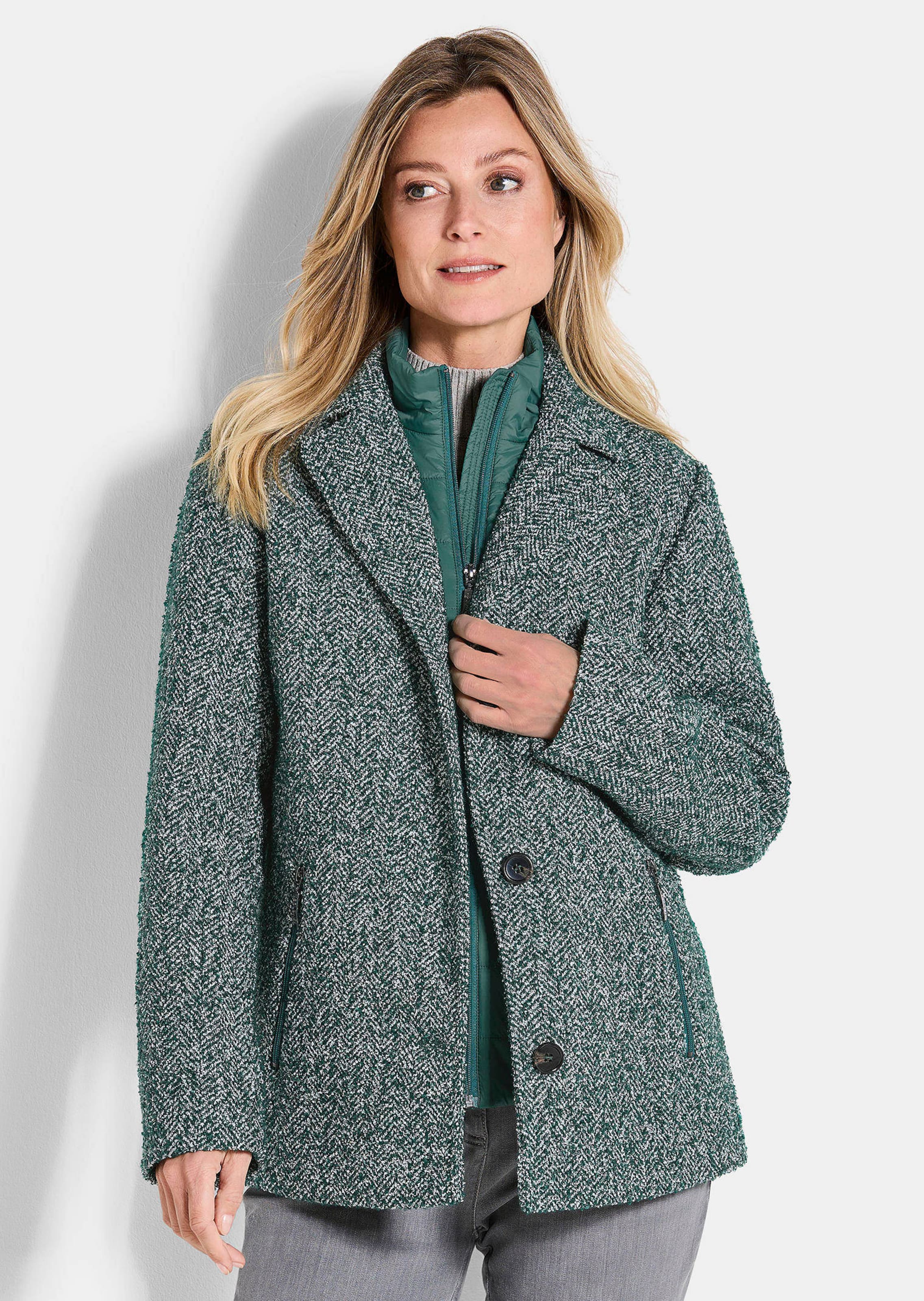 Jacke in 2-in-1-Optik mit Steppeinsatz