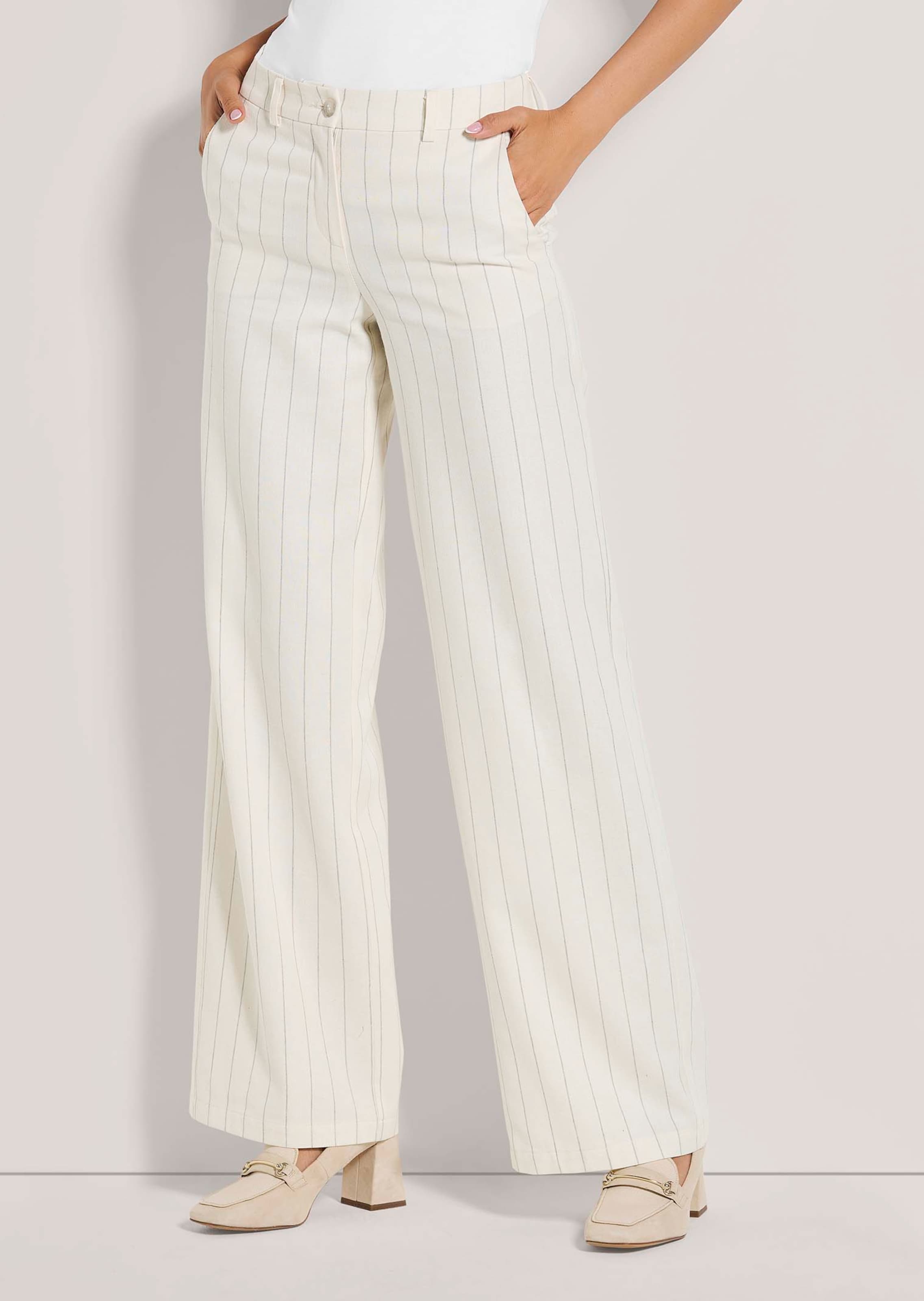 Pinstripe wide leg trousers