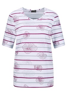 T-shirt en jersey avec motif à rayures et fleurs thumbnail 4