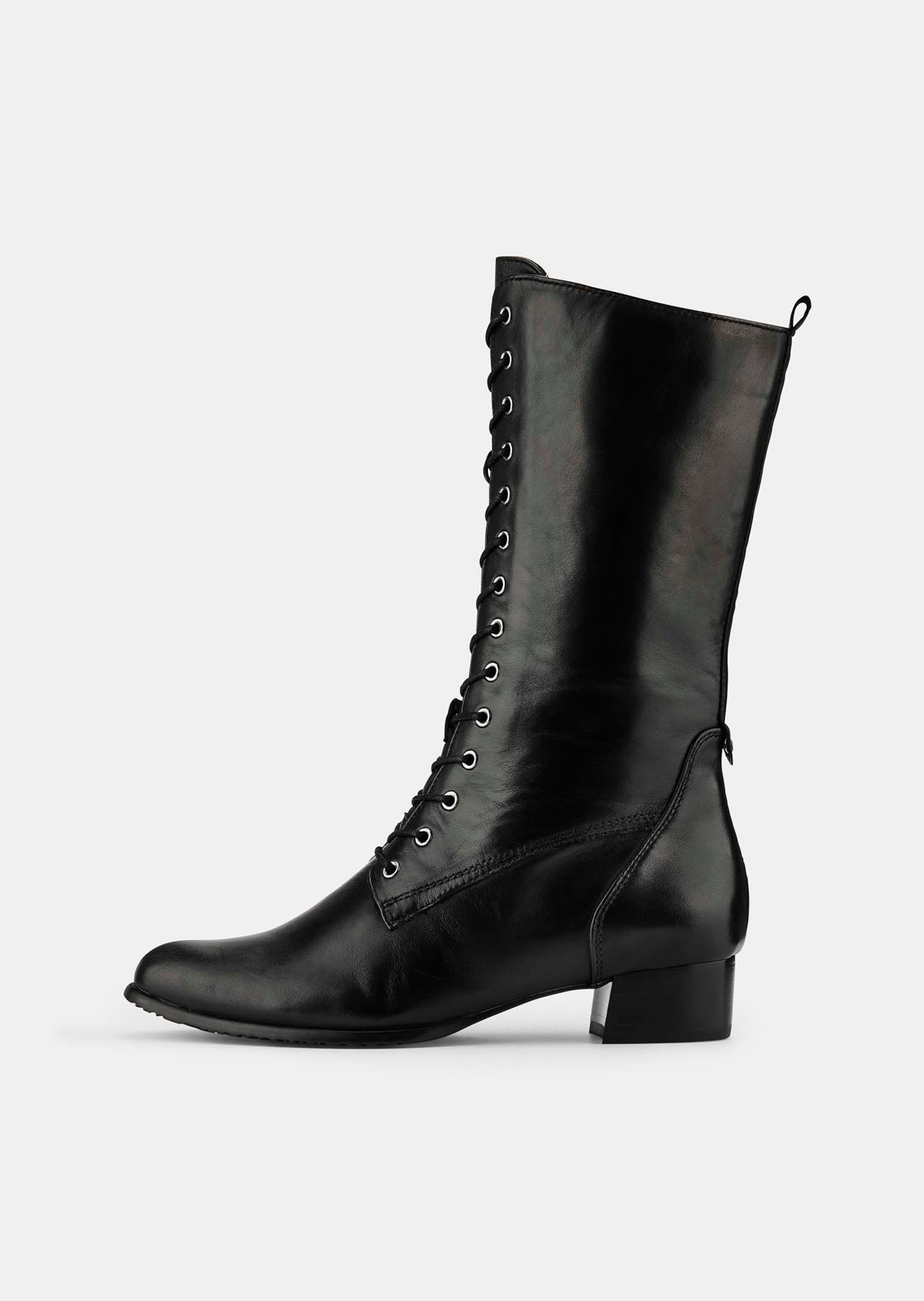 Schnürstiefel mit niedrigem Blockabsatz
