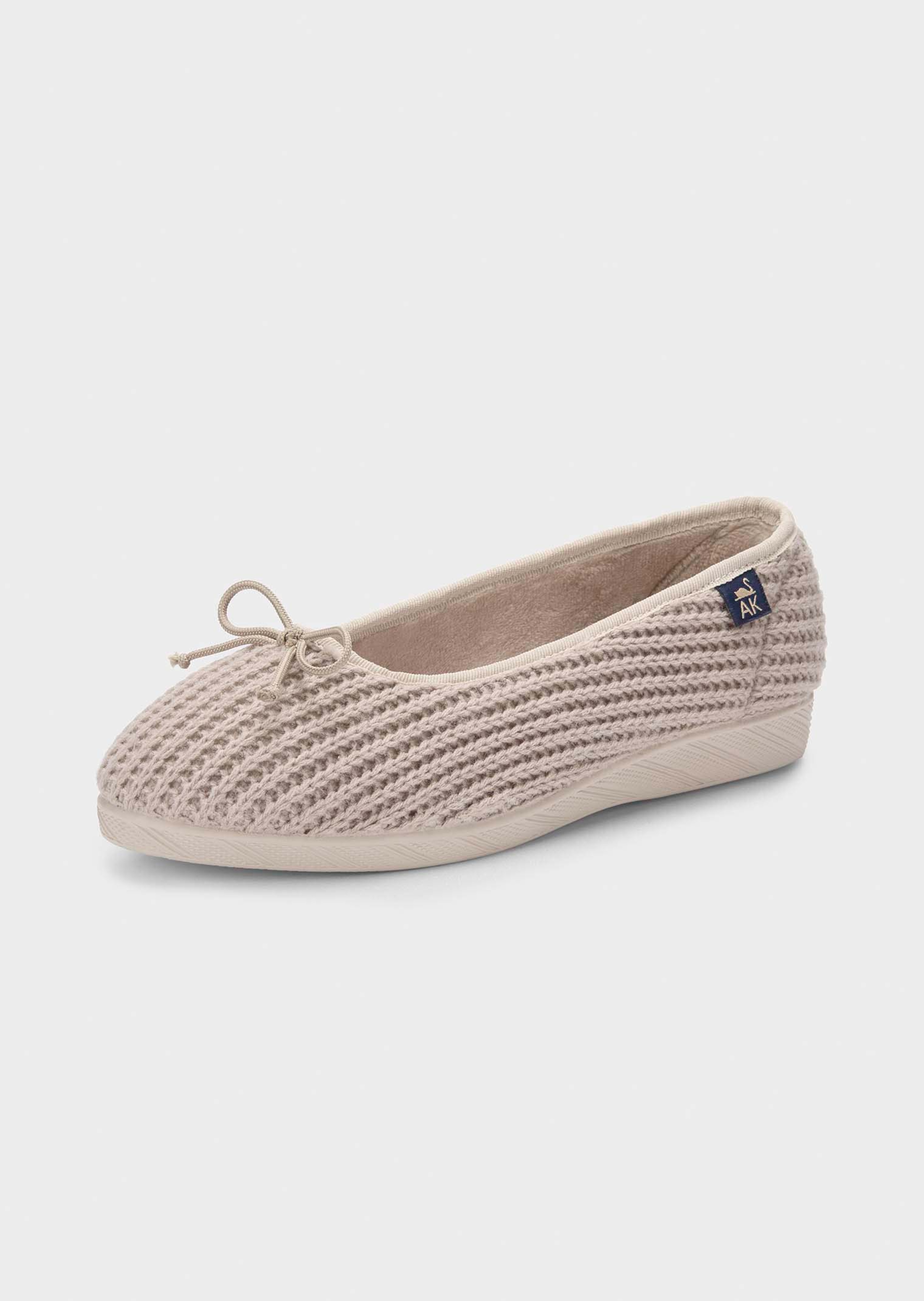 Pantoufles ballerines effet tricot