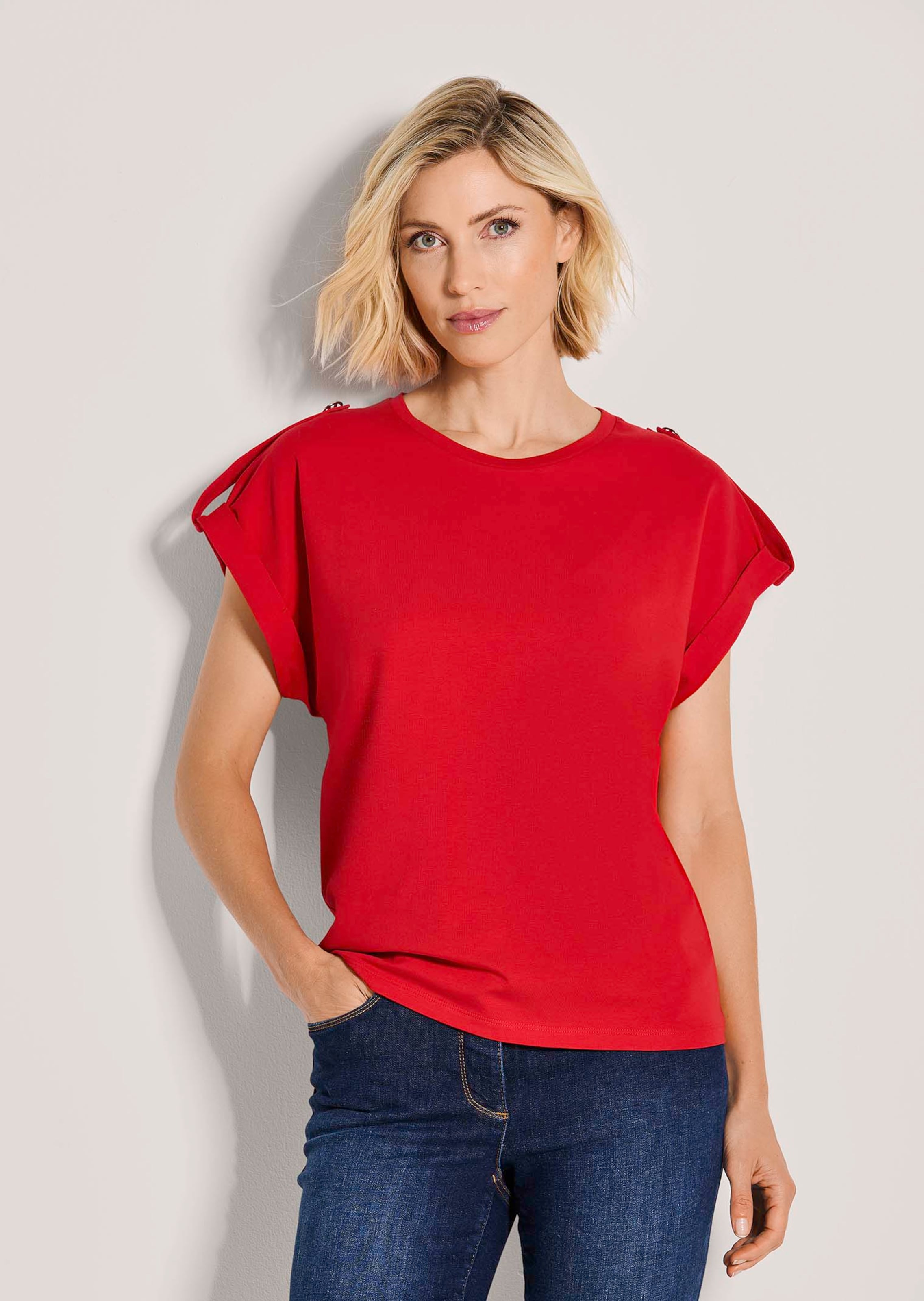 Kurzarm-Shirt mit Schulterriegel