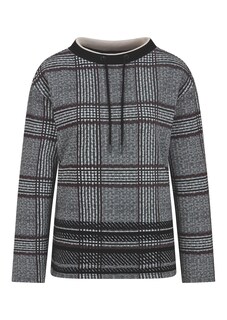 Sweatshirt met ruitpatroon en flockprint thumbnail 4