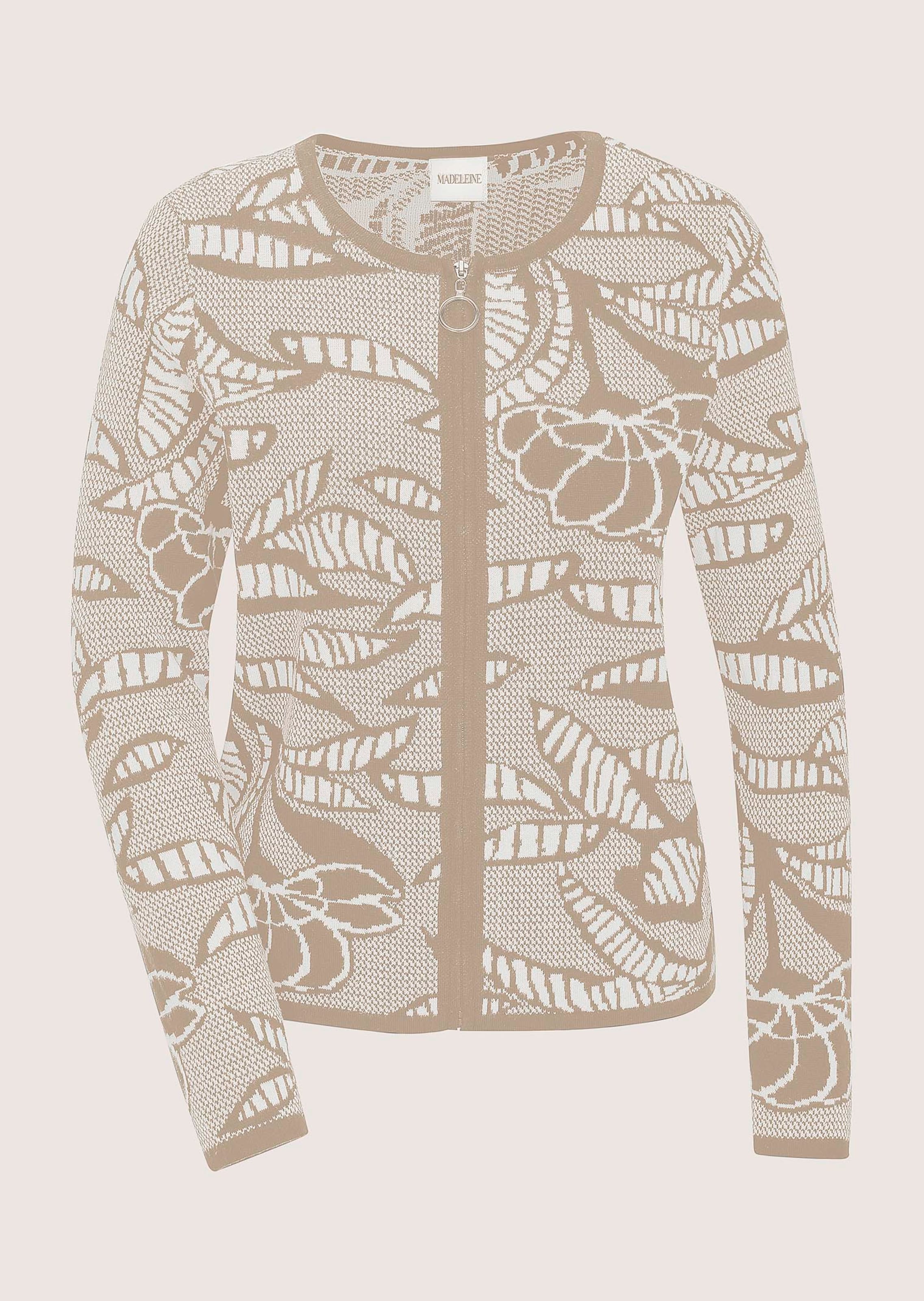 Jacquard knitted blazer with zip