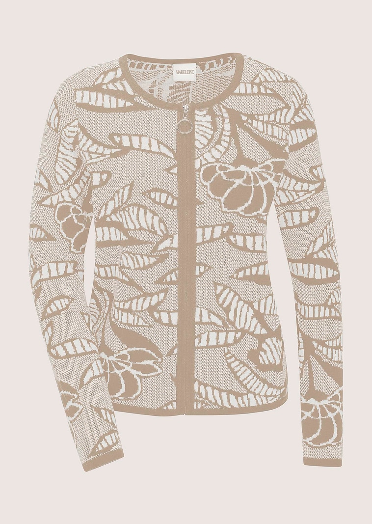 Jacquard knitted blazer with zip