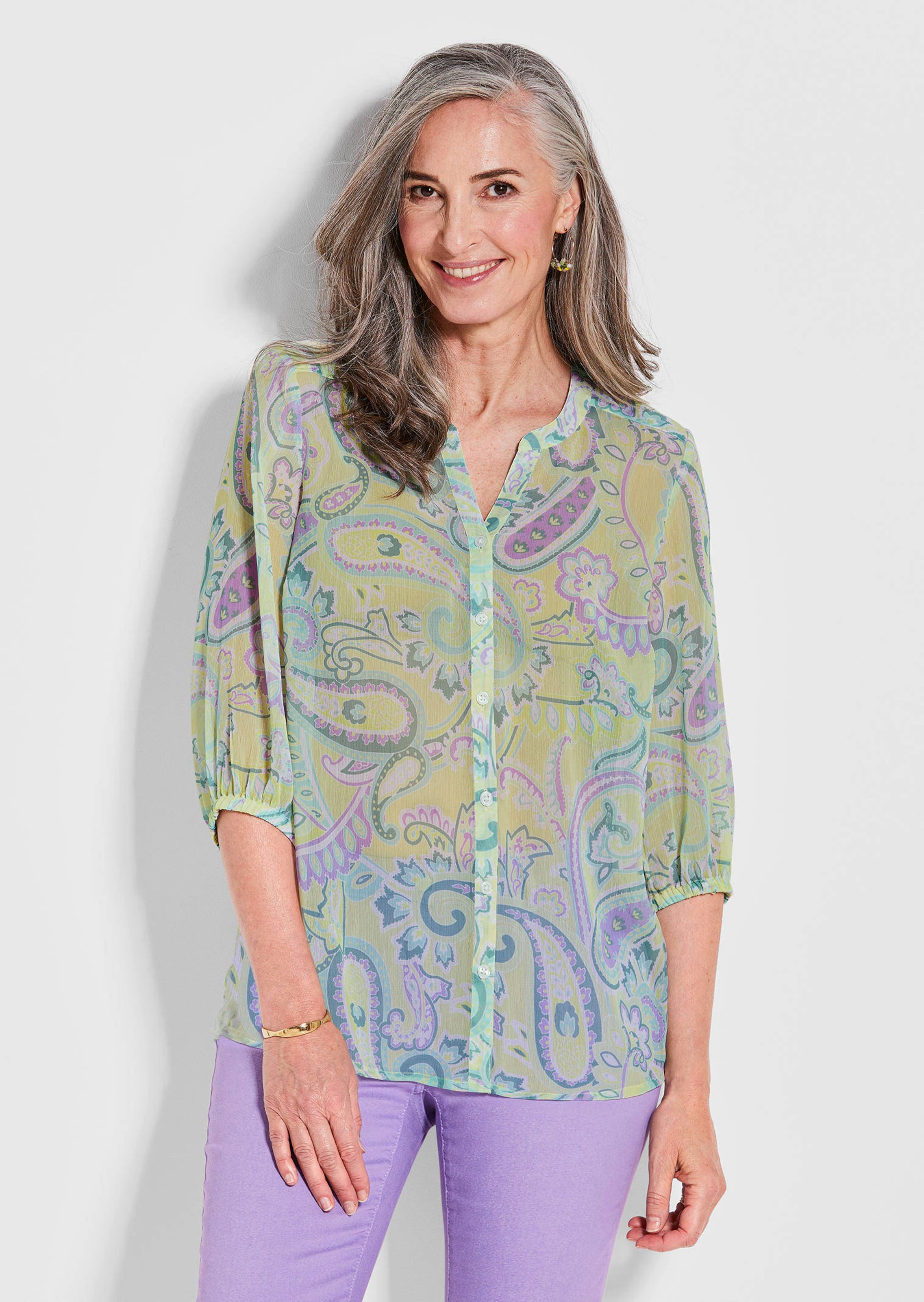 Gedessineerde blouse met paisleymotief