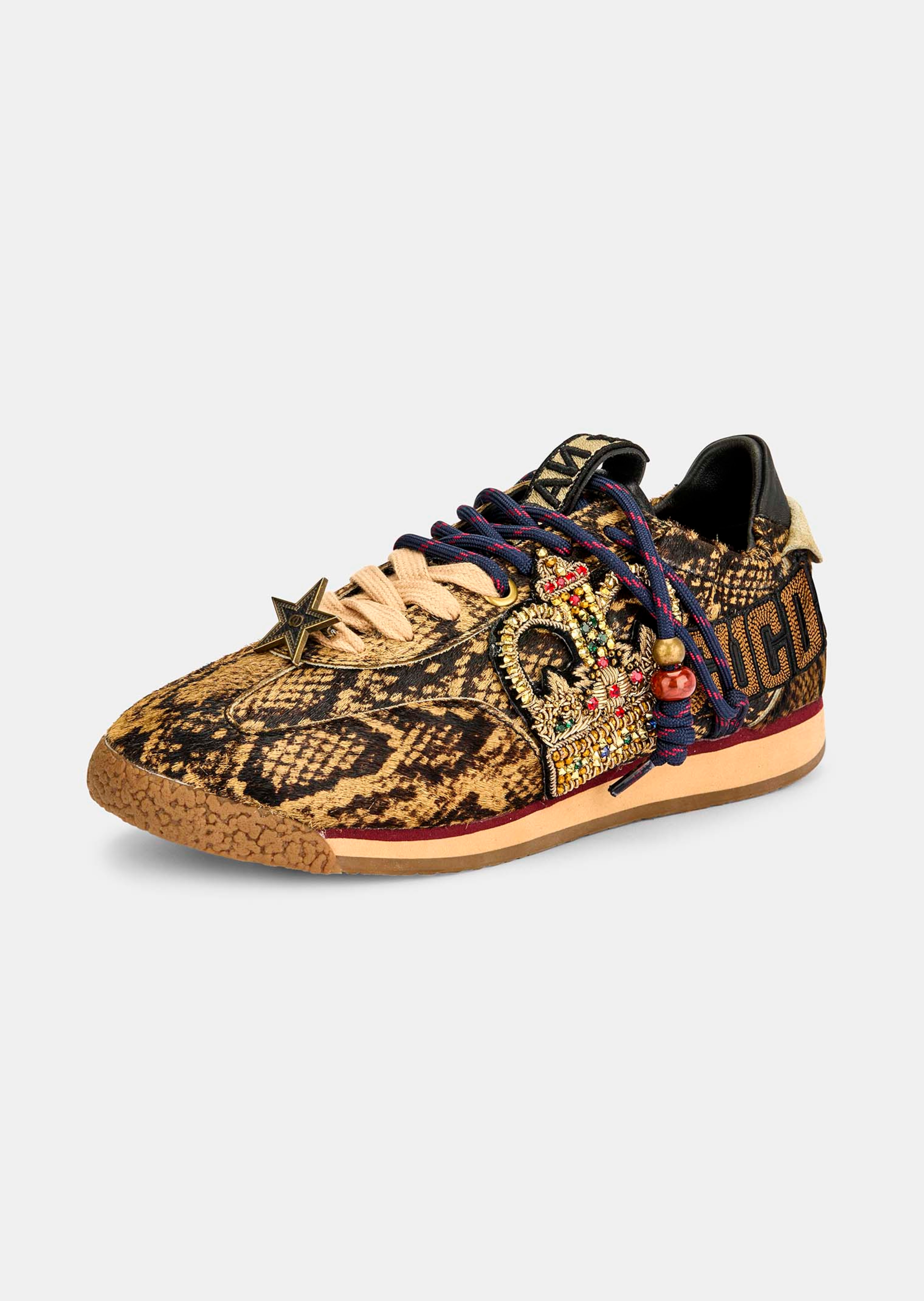 Trainers made from pony-hair leather with a reptile print