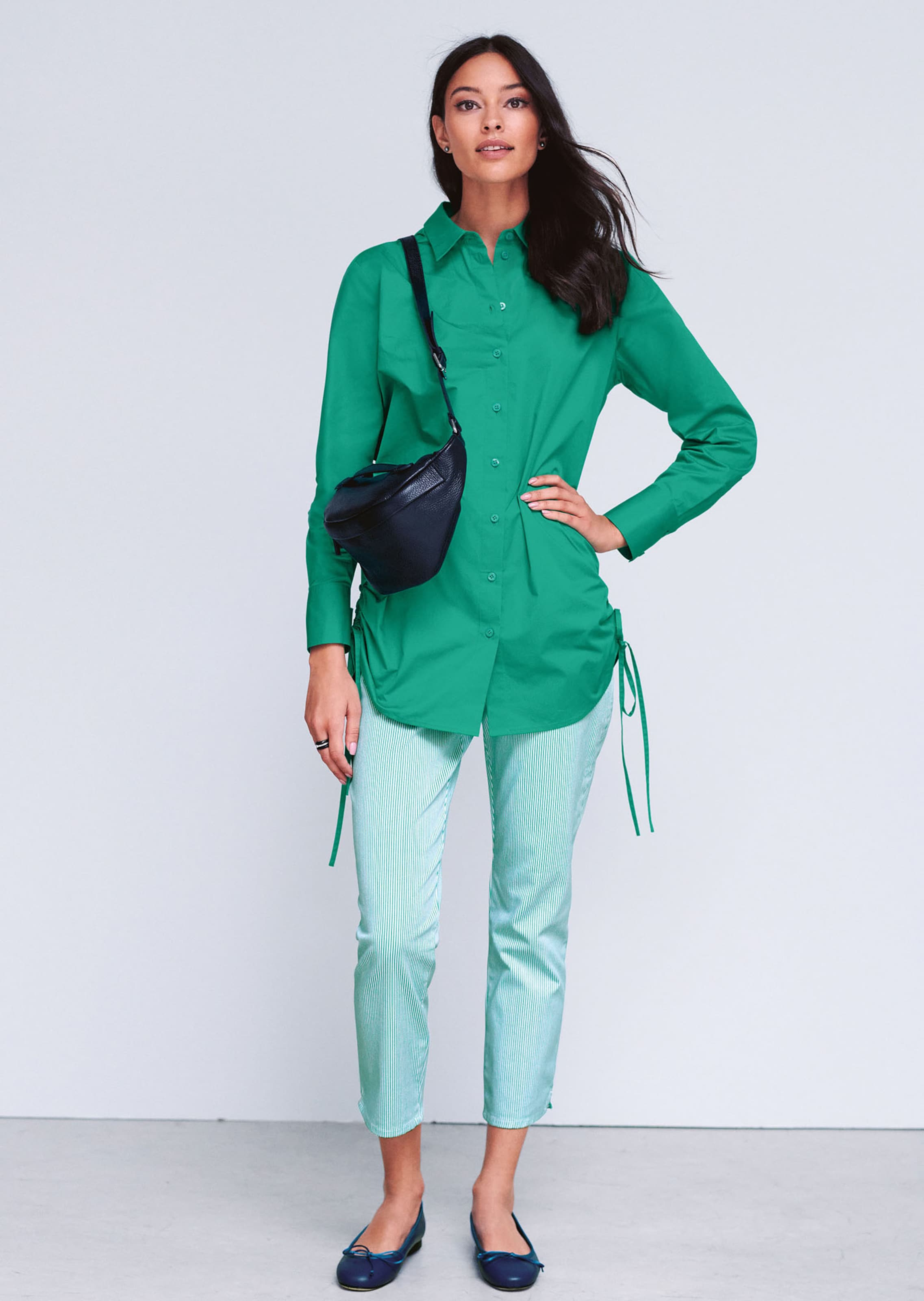Oversized-style blouse shirt